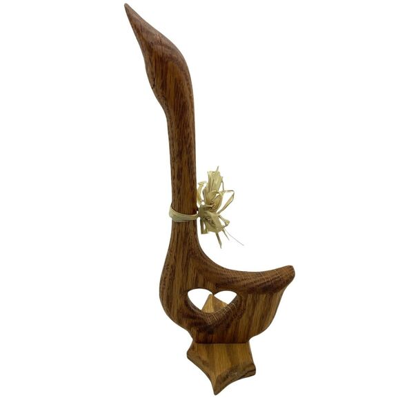 Wooden Goose Handmade Brown Country Cottage Style Lightweight Decorative 9" - Picture 2 of 13